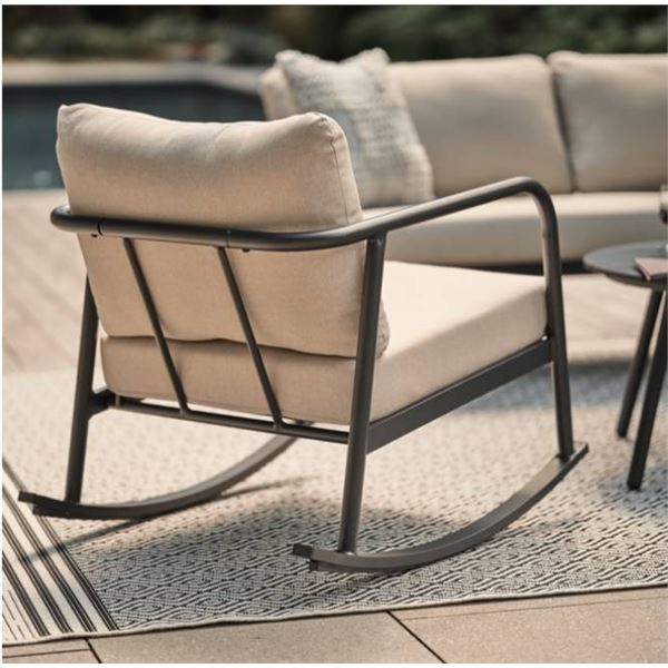 allen + roth Zuri Metal Frame Patio Conversation Set with Grey Cushions Included **2 Chairs And Sofa