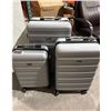 Image 1 : Pack & Fly 3-Piece Silver Suitcase Spinner Wheel Set with Cabin, Medium, and Large Sizes