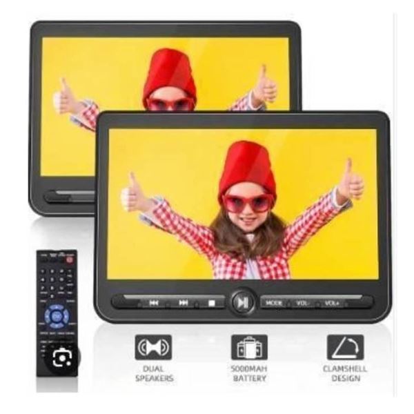 7-Inch Dual Screen DVD Player with HDMI Input and AV Output