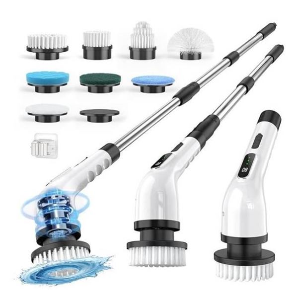 9-in-1 Electric Cleaning Brush with Multi-Surface Cleaning Capability