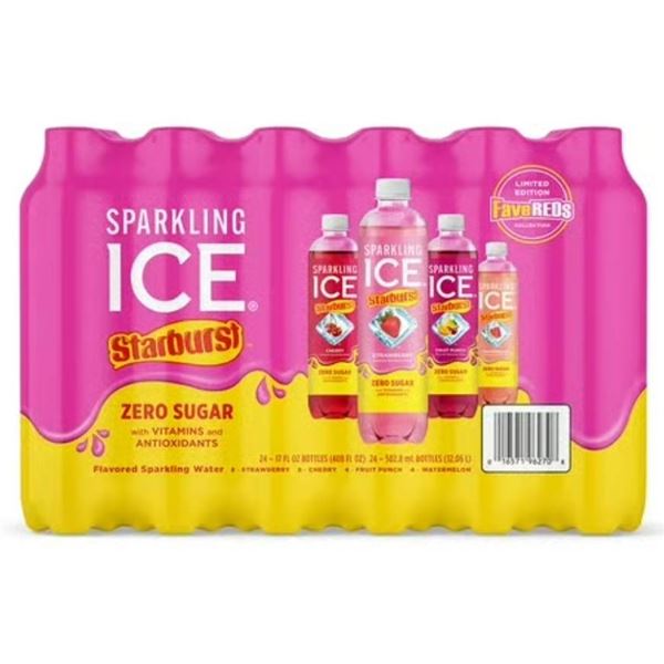 Sparkling Ice Zero Sugar Starburst Variety Pack, 24 Bottles, 503mL Each