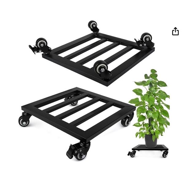 Nistarc Heavy Duty Plant Caddy with Wheels, 12″x12″ Rolling Plant Stand with Locka