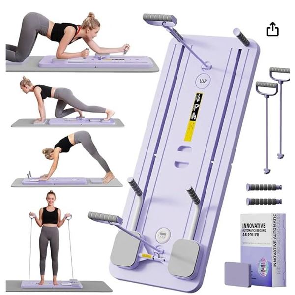 Foldable Pilates Reformer Ab Machine with Automatic Rebound Function for Home Gym – Core & 