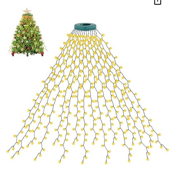 Lot of 3 LED Christmas Tree Icicle Lights – 1 Warm White and Multi
