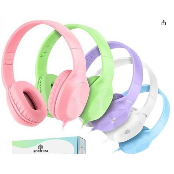 Sonitum On-Ear Headphones, 10 Pack, Lightweight and Adjustable