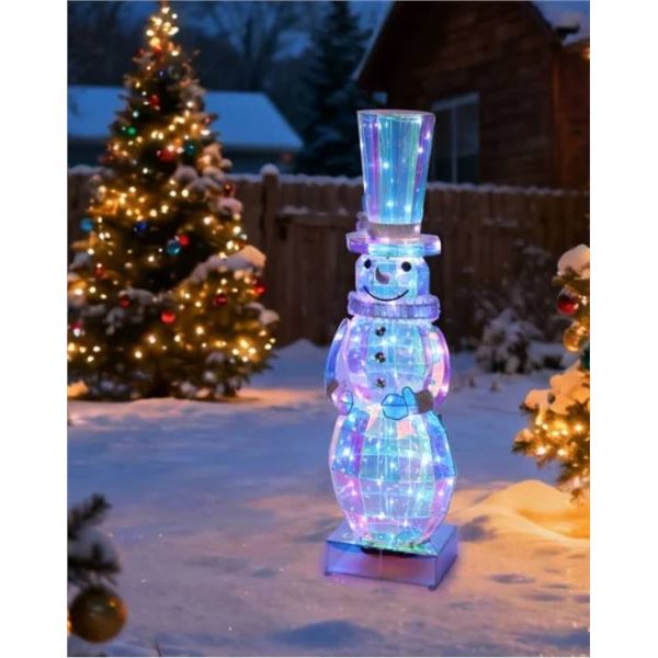 Prismatic Snowman Ornament With LED Lights