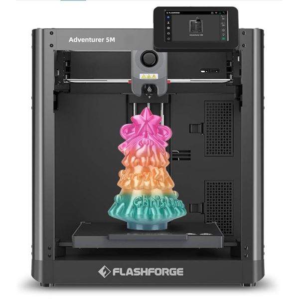 FLASHFORGE Adventurer 5M 3D Printer, 600mm/s High-Speed, 1 Click Fully Auto Leveling, Upgraded Direc