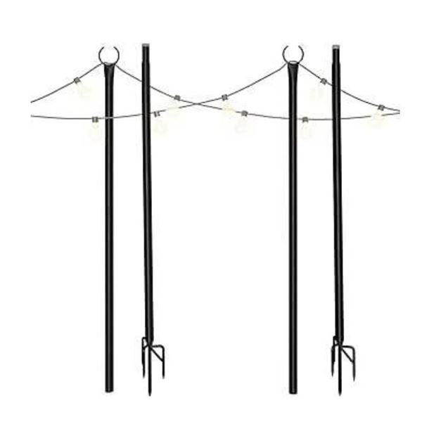 Lot of 2 Holiday Styling String Light Pole for Outdoor Use 2 Per Box 8′