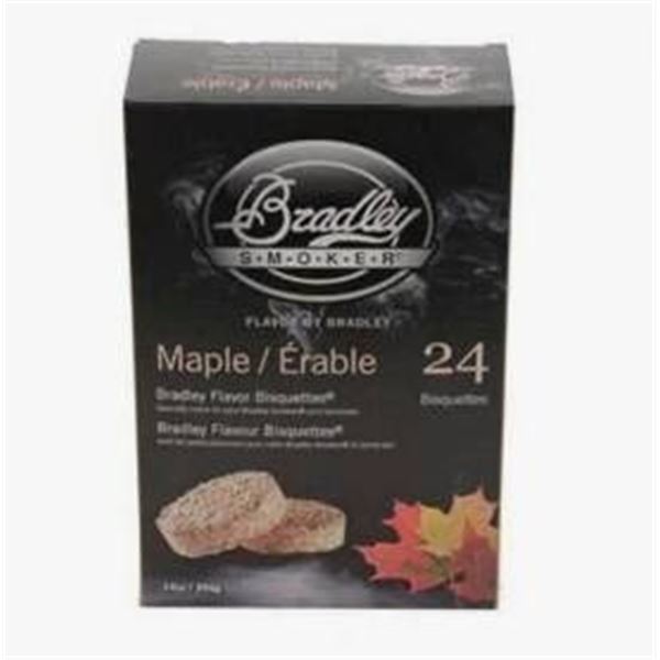Bradley Smoker Maple Flavor Bisquettes Lot of 4, 24-count Each