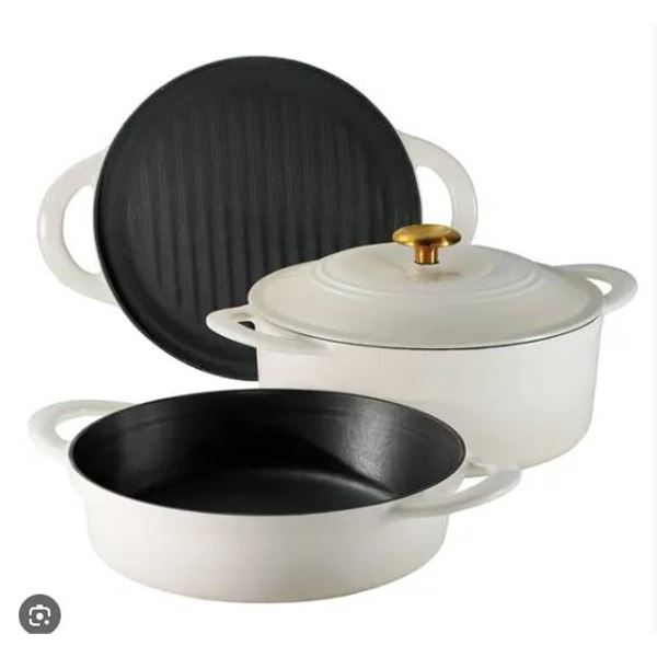 Tramontina Enameled Cast Iron Nested Cookware, 4-Piece Set, Model 1946528