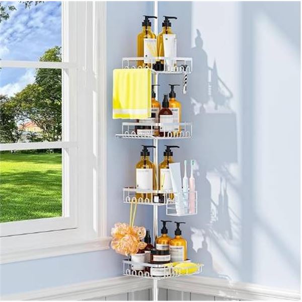 Adjustable Silver Shower Caddy, 6 v 11.45 Inches-Not exact as shown in stock photo