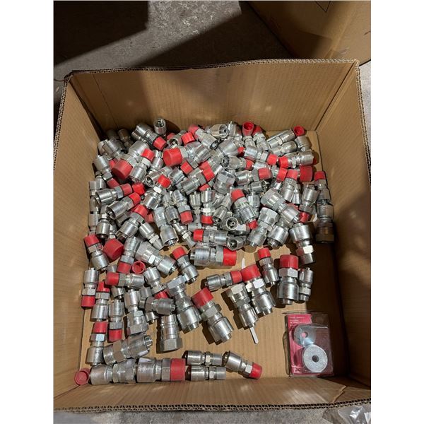 Assorted Hydraulic Hose Fittings with Caps and Accessories