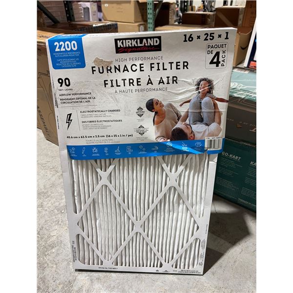 Kirkland High-Performance Furnace Filter, 16x25x1, MERV 11, Pack of 4