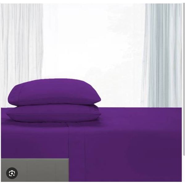 Comfy Home World 4-Piece King Sheet Set in Purple