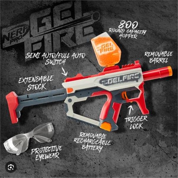 Nerf Pro Gelfire Mythic Fully Automatic Blaster With 10,000 Gel Rounds