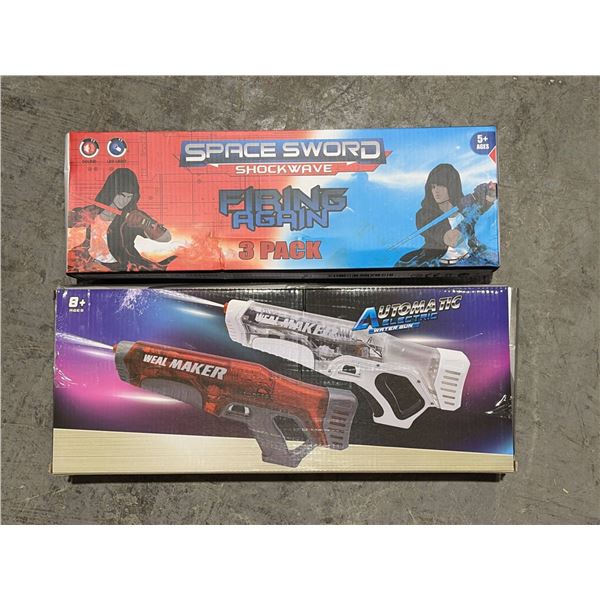 Water Gun and 3-Pack Light-Up Swords for Kids and Adults