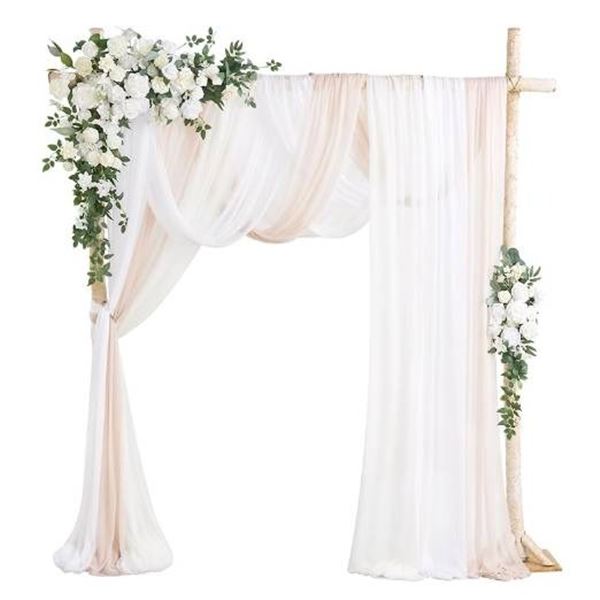 Ling’s Moment FLOWFS-NEW-WHT-02 Basic Arch Flowers, 5ft x 8ft Arbor Decoration