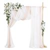 Image 1 : Ling’s Moment FLOWFS-NEW-WHT-02 Basic Arch Flowers, 5ft x 8ft Arbor Decoration