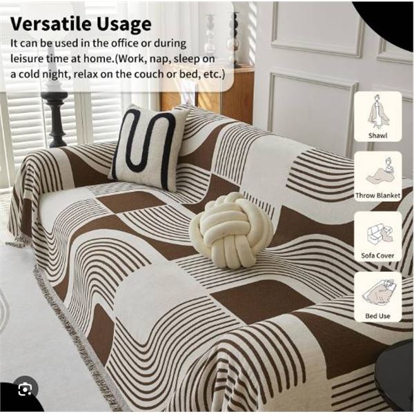 WEYOND COUCH COVER (SOFA THROW) COFFEE 71″