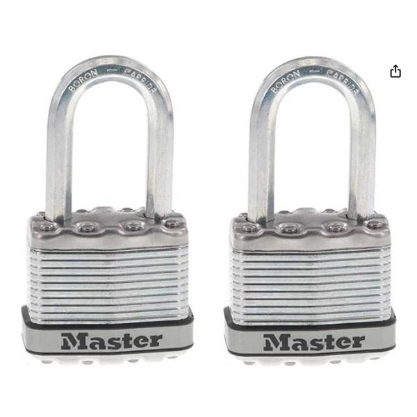 Lot  2 Master Lock Magnum M1BLCDLF Padlocks with Keys