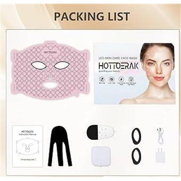 Hottorak LED Skin Care Face Mask with Red and NIR Light Therapy