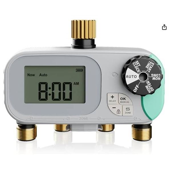 Quobas WT14 4-Outlet Water Timer with Digital Display