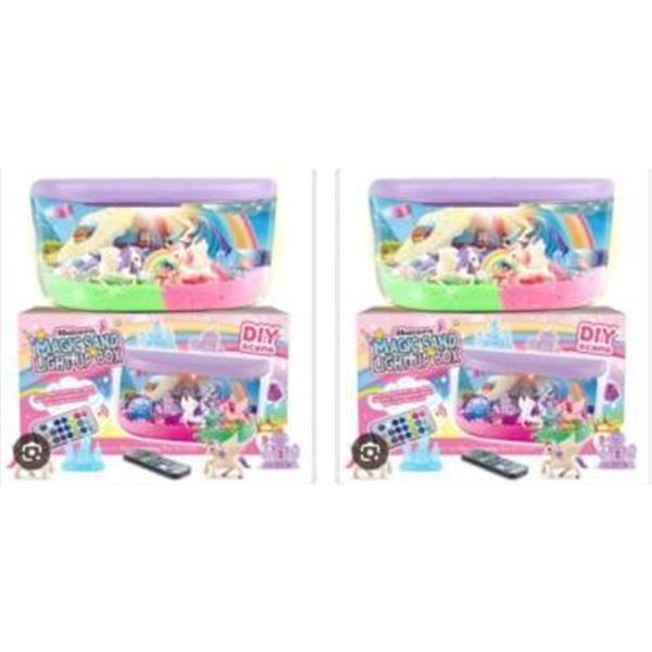 Lot of 2 – Unicorn Magic Sand Light-Up DIY Scene with Remote Control