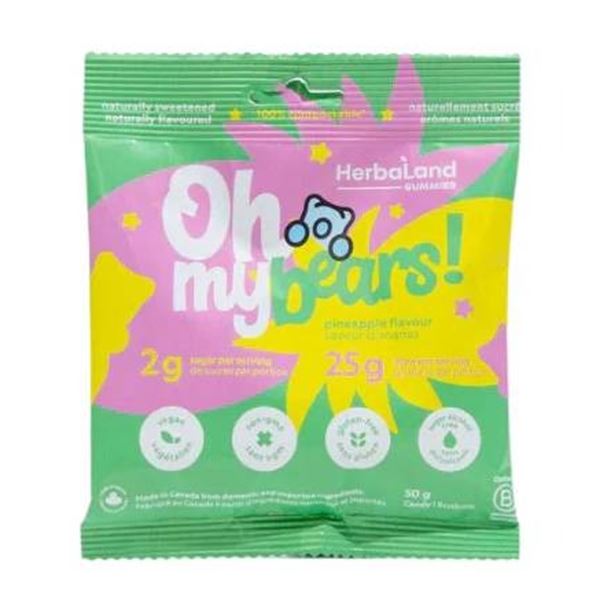 Herbaland Oh My Bears Gummies Pineapple Flavor 50g x 12 Pouches