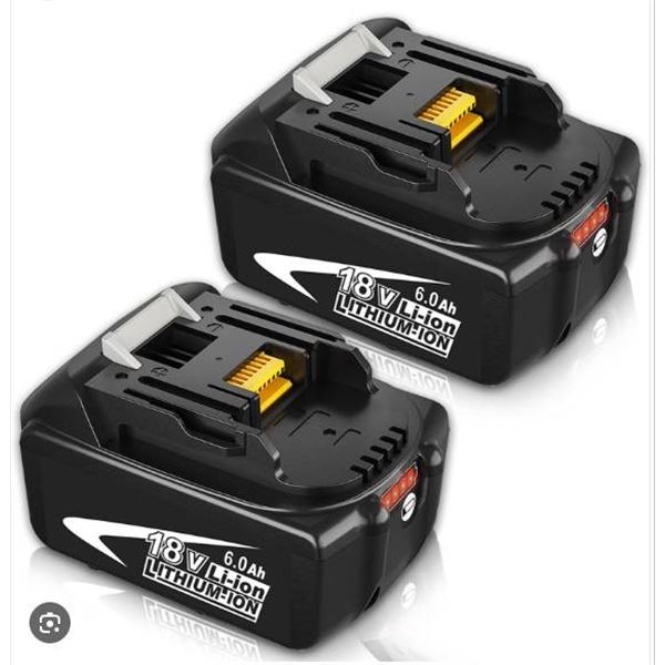 Lot of 2 – 18V Lithium-Ion 6.0Ah Rechargeable Power Tool Battery
