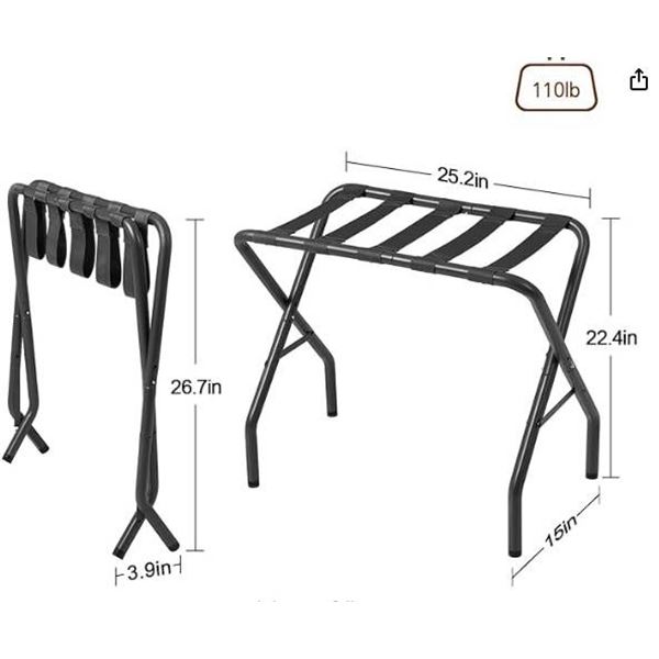 AmHancible HLR02GY Luggage Rack, Supports Up To 150lb