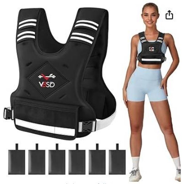 VBSD Weighted Vest with 16lb Capacity for Fitness Training
