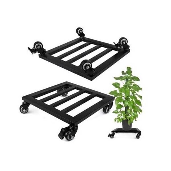 2 Metal Plant Caddies With Wheels for Outdoor Use