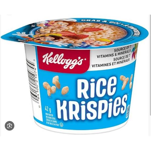 Kellogg’s Rice Krispies Cereal Cups – 48X42g Cups