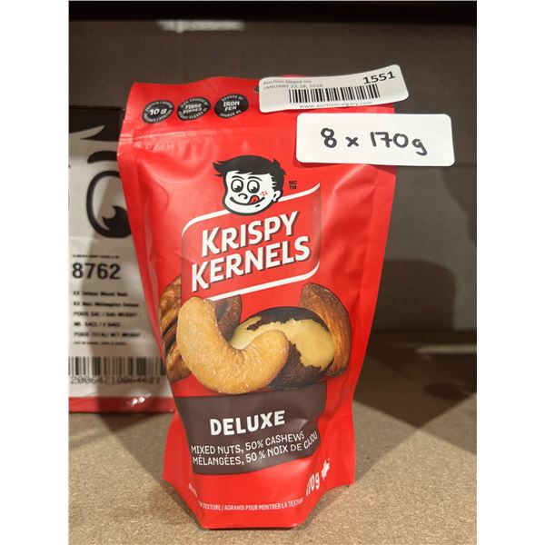 Krispy Kernels Deluxe Mixed Nuts, 8X170 g
