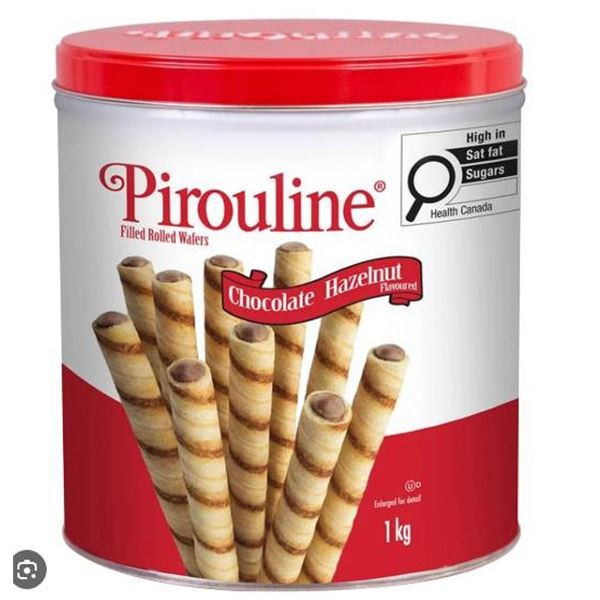 Pirouline Chocolate Hazelnut Filled Rolled Wafers 1kg Tin