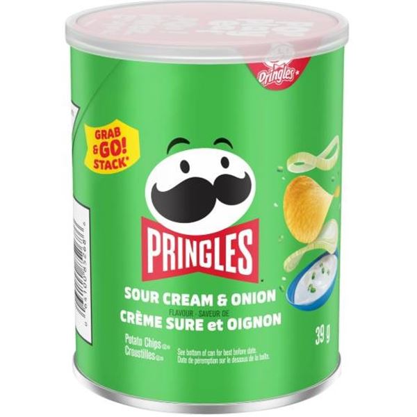Pringles Sour Cream & Onion Potato Chips 18 x 39g Containers