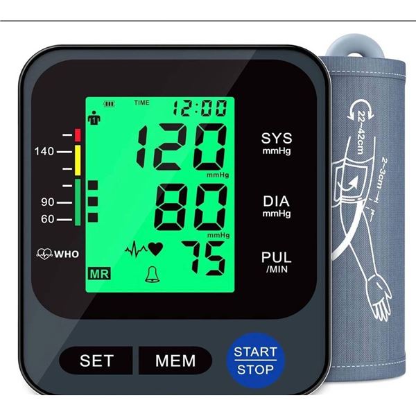 Blood Pressure Monitor for Home Use, Automatic Blood Pressure Machine with 3-Color Backlit Hypertens