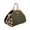 Image 1 : Canvas Log Carrier With Leather Accents, Model PB17-110 Olive Green