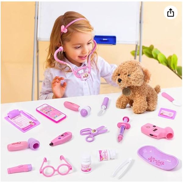 Meland Doctor Kit Kids, Kids Doctors Play Set with Dog Toy