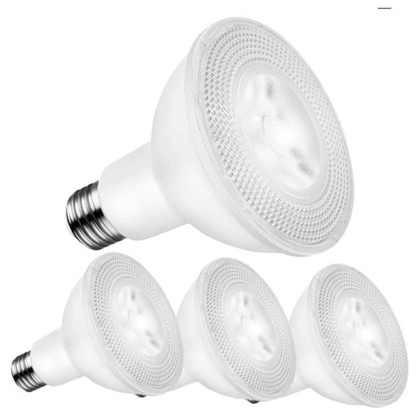 PAR30 LED Flood Bulbs, 12W, 5000K, Dimmable, CRI 80+ (4 Pack)