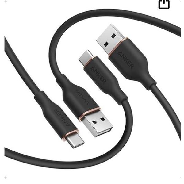 Lot of 2 – Anker Cable, USB A to USB C Cable for iPhone 16 15 ro Max Plus and More (6FT, 2P