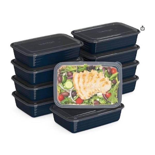 Bentgo Prep 1-Compartment Container, 20-Piece Set, Holds Up To 4 Cups
