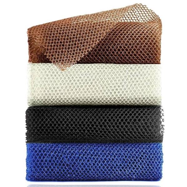 Rotopata 4-Piece African Exfoliating Net Sponge, 33 inch Long Bathing Sponge Shower Body Scrubber Ne