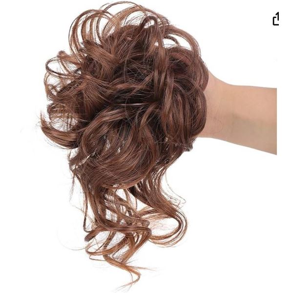 Messy Bun Hair Piece, Updo Super Long Tousled Extensions Bun Curly Wavy Ponytail Hairpieces Hair Scr