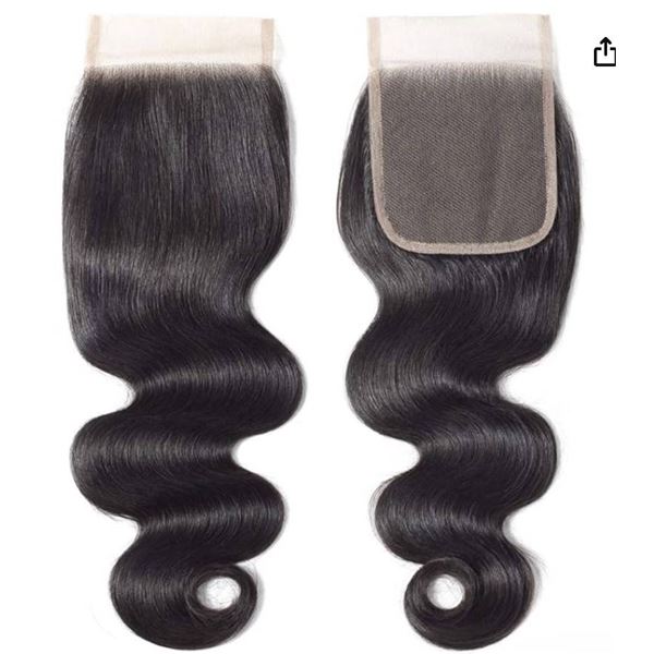 Lot of 3 – 12-Inch Body Wave Closure Human Hair Lace Closure Brazilian 12A