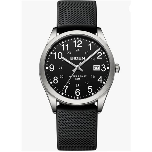 Biden  Mens Watches Analog Quartz Daily Waterproof Watch with Date Large Dial Fashion Wrist Watch