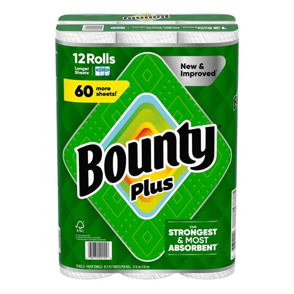 Bounty Plus 12 Rolls Paper Towels Product Listing