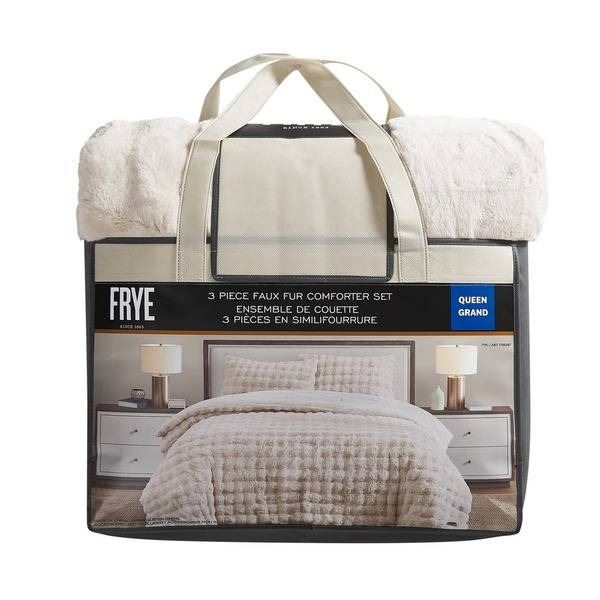 3-Piece Queen Faux Fur Comforter Set With Item Number 1796287