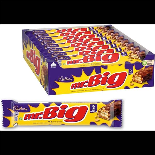 Cadbury Mr. Big Candy Bars, 24 Pieces, 90g Each