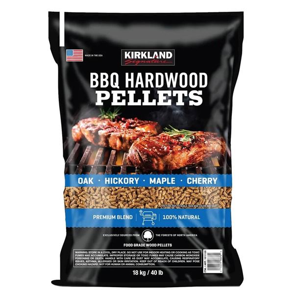 Premium Blend Hardwood Pellets, 18 kg, Blend of Oak, Hickory, Maple, and Cherry